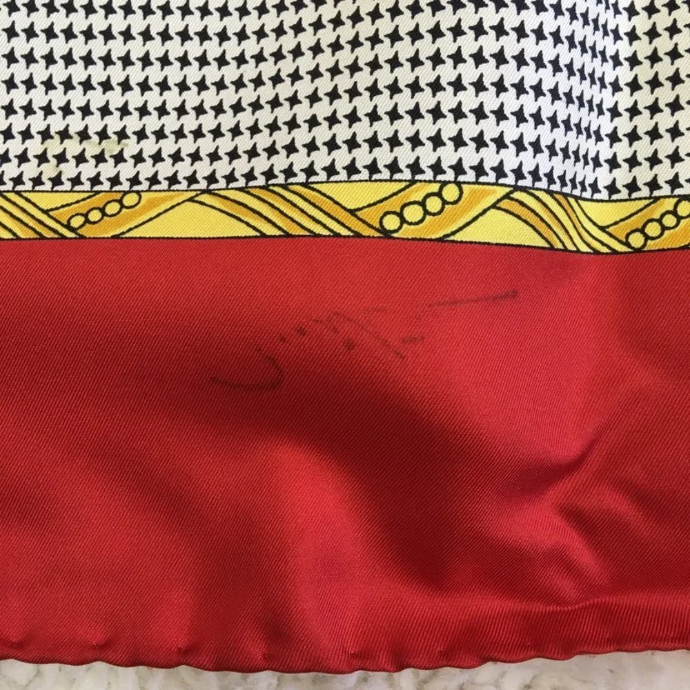 Christian Dior Vintage Silk Scarf Rolled Hems